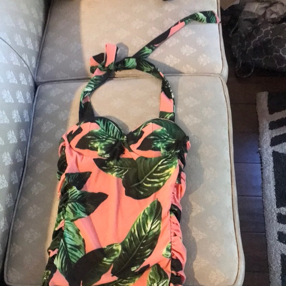 Albion palm print one piece swim suit small - Picture 1 of 8